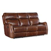 Hooker Furniture Harlan 77" Wide Leather Sofa Carrington Walnut