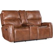 Hooker Furniture Crosby 71" Wide Leather Sofa with Rounded Mailbox Arms Giotto