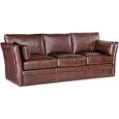 Hooker Furniture Woodstock 92" Wide Leather Sofa with Accent Pillows Truffle