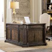 Hooker Furniture Rhapsody 74" Wide French Antique Inspired Home Office Executive Desk Rustic Walnut