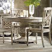 Hooker Furniture Chatelet 54" Round Vintage Luxury Farmhouse Dining Table with (1) 20" Leaf Paris Vintage