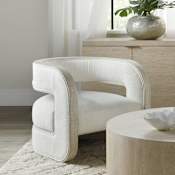 Hooker Furniture Cascade 28" Wide Modern Zen Upholstered Accent Chair with Burlap Accents Pebble Beach Burlap