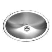Houzer Opus 17-3/4" Oval Stainless Steel Drop In Bathroom Sink with Overflow Stainless Steel