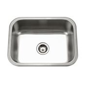 Houzer Elite 23-3/16" Undermount Single Basin Stainless Steel Kitchen Sink with Basket Strainer Stainless Steel
