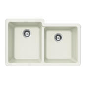 Houzer Quartztone 33" Undermount Double Basin Granite Composite Kitchen Sink Cloud