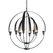 Hubbardton Forge Cirque 8 Light 26" Wide Taper Candle Style Chandelier Black