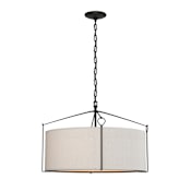 Hubbardton Forge Bow 4 Light 24" Wide Pendant Black / Flax
