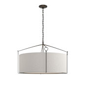 Hubbardton Forge Bow 4 Light 30" Wide Pendant Black / Flax