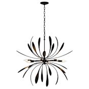 Hubbardton Forge Dahlia 6 Light 33" Wide LED Abstract Chandelier Black