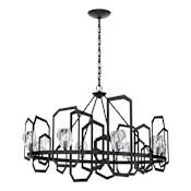 Hubbardton Forge Gatsby 8 Light 46" Wide LED Ring Chandelier Black