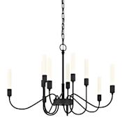 Hubbardton Forge Lisse 10 Light 29" Wide Chandelier Black