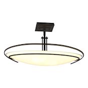 Hubbardton Forge Mackintosh 2 Light 24" Wide Semi-Flush Bowl Ceiling Fixture Black / Opal