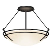 Hubbardton Forge Tryne 2 Light 17" Wide LED Semi-Flush Bowl Ceiling Fixture Black / Opal