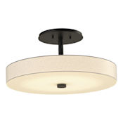 Hubbardton Forge Disq 15" Wide Semi-Flush Drum Ceiling Fixture Black / Spun Frost