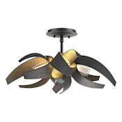 Hubbardton Forge Corona 4 Light 20" Wide LED Semi-Flush Ceiling Fixture Black / Clear