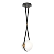 Hubbardton Forge Derby 11" Wide Pendant Black / Antique Brass