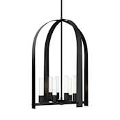 Hubbardton Forge Triomphe 8 Light 26" Wide Pendant Black / Frosted