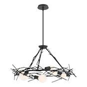 Hubbardton Forge Brindille 6 Light 37" Wide LED Abstract Pendant Black