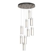 Hubbardton Forge Exos Glass 9 Light 21" Wide LED Multi Light Pendant Bronze / Opal
