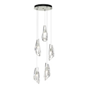 Hubbardton Forge Luma 5 Light 15" Wide LED Multi Light Pendant Sterling / Crystal
