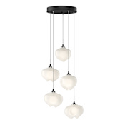 Hubbardton Forge Ume 5 Light 17" Wide Multi Light Pendant Black / Frosted
