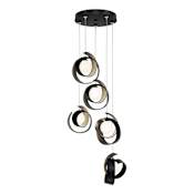 Hubbardton Forge Riza 5 Light 20" Wide Multi Light Pendant Black / Opal