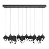 Hubbardton Forge Chrysalis 10 Light 45" Wide Linear Pendant Black / Black