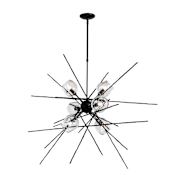 Hubbardton Forge Griffin 6 Light 39" Wide Pendant Black / Clear