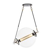 Hubbardton Forge Otto 2 Light 28" Wide Pendant Brass / Black