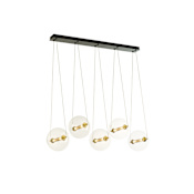 Hubbardton Forge Otto 10 Light 57" Wide Suspension Linear Pendant Brass / Black / Clear