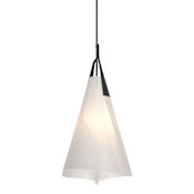 Hubbardton Forge Mobius 14" Wide LED Pendant Black / Spun Frost