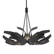 Hubbardton Forge Corona 6 Light 27" Wide Pendant Black / Clear