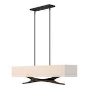 Hubbardton Forge Moreau 4 Light 42" Wide Linear Pendant Black / Flax