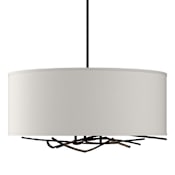 Hubbardton Forge Brindille 3 Light 22" Wide LED Multi Light Pendant Black / Flax