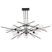 Hubbardton Forge Griffin 6 Light 63" Wide Multi Light Pendant Black / Clear