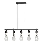 Hubbardton Forge New Traditional 5 Light 41" Wide Linear Chandelier Black / Clear