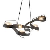 Hubbardton Forge Graffiti 5 Light 51" Wide Pendant Black / Clear