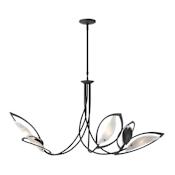 Hubbardton Forge Aerial 5 Light 48" Wide Pendant Black / Frosted