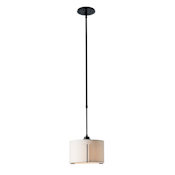 Hubbardton Forge Exos 12" Wide LED Pendant Black / Flax