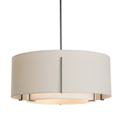 Hubbardton Forge Exos 3 Light 23" Wide Pendant Black / Flax
