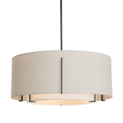 Hubbardton Forge Exos 3 Light 28" Wide Pendant Black / Flax