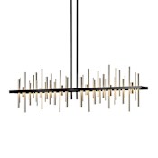 Hubbardton Forge Cityscape 52" Wide Linear Pendant Black / Soft Gold