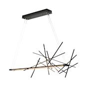 Hubbardton Forge Cascade 51" Wide LED Linear Chandelier Black