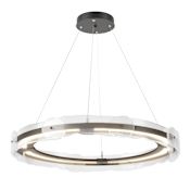 Hubbardton Forge Solstice 36" Wide LED Ring Chandelier Black
