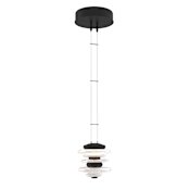Hubbardton Forge Cairn 6" Wide LED Abstract Mini Pendant Black