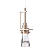 Hubbardton Forge Erlenmeyer 3" Wide Mini Pendant Soft Gold / Clear