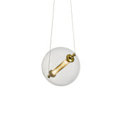 Hubbardton Forge Otto 2 Light 17" Wide Pendant Black with Brass Accents