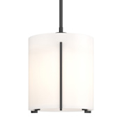 Hubbardton Forge Exos 9" Wide Mini Pendant Black / Opal