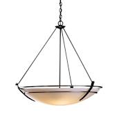 Hubbardton Forge Tryne 3 Light 36" Wide Pendant Black / Opal