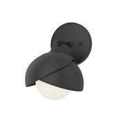 Hubbardton Forge Brooklyn 6" Wide Vanity Light Black / Black / Opal
